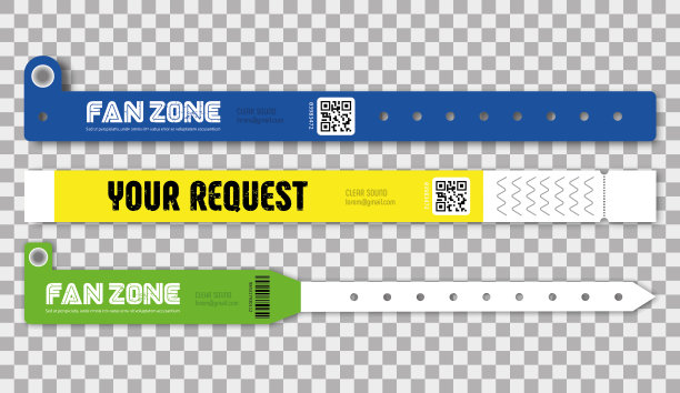 一套参加活动的手镯。舞蹈、音乐或音乐会。扇区入口图片下载