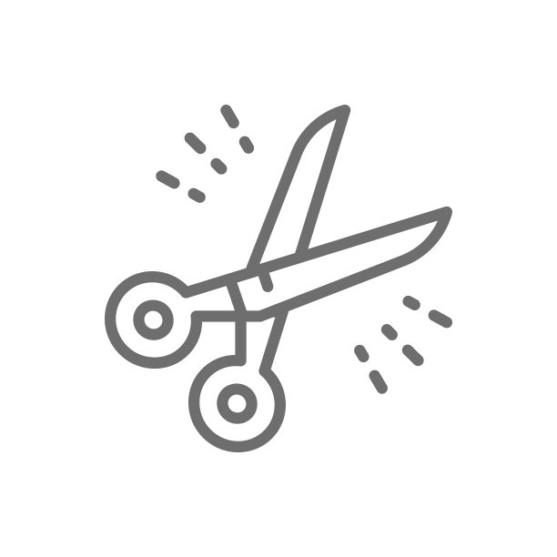 理发师剪刀，理发工具线图标。图片下载