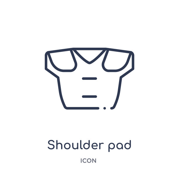 线性肩垫图标来自美式足球轮廓系列。细线肩垫矢量孤立在白色背景。肩垫时尚插画图片下载