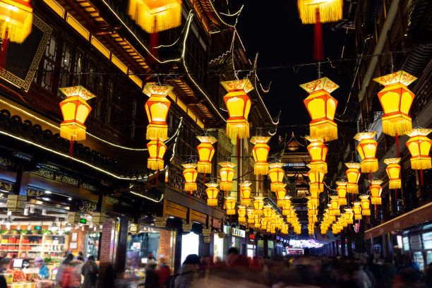 中国上海豫园的元宵节图片下载