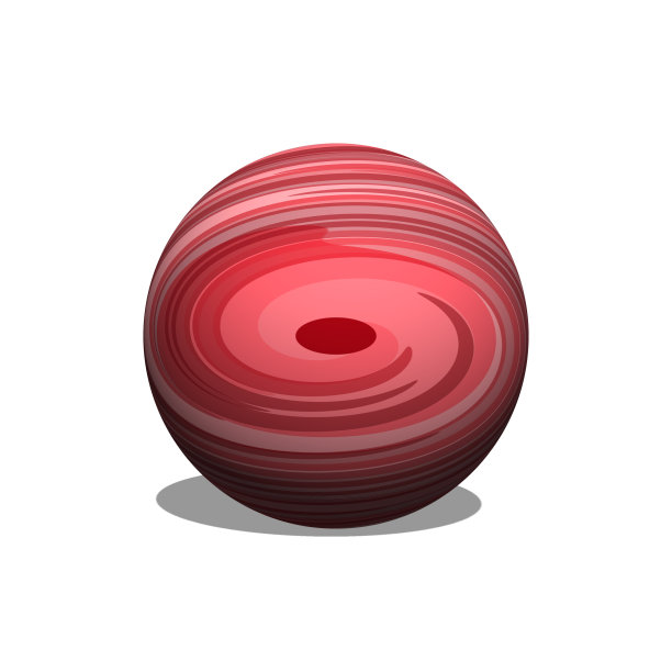 白色背景上孤立的红球图片下载