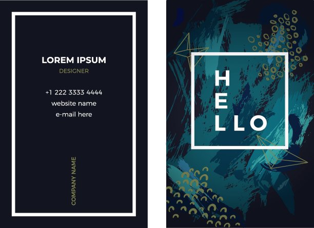 双面名片模板为绿色图片下载