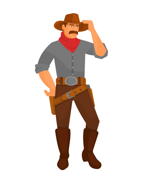 西部的牛仔警长，带着枪。图片下载