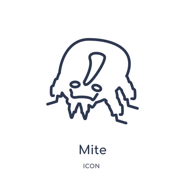线性螨图标从动物轮廓集合。白色背景上孤立的细线螨图标。螨虫潮流插画图片下载