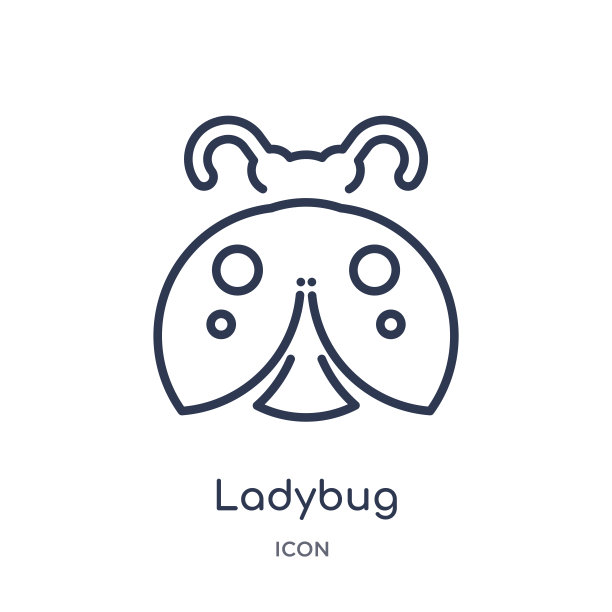 线性瓢虫图标从动物大纲收集。细线瓢虫图标孤立在白色背景。瓢虫潮流插画图片下载