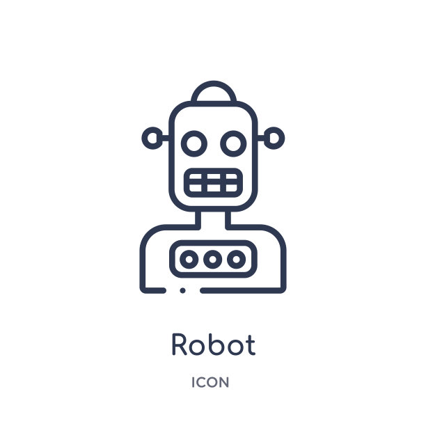 线性机器人图标从人工智能轮廓集合。细线机器人矢量隔离在白色背景上。机器人潮流插画图片下载