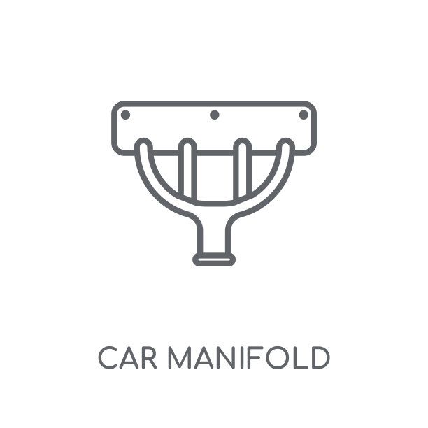 汽车流形线性图标。现代大纲汽车歧管标志概念上的白色背景从汽车零件收集图片下载