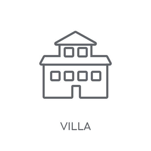 别墅线性图标。现代轮廓别墅标志概念上的白色背景从豪华系列图片下载