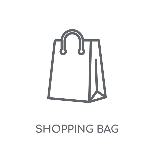 购物袋线性图标。现代轮廓购物袋标志概念上的白色背景从营销收集图片下载