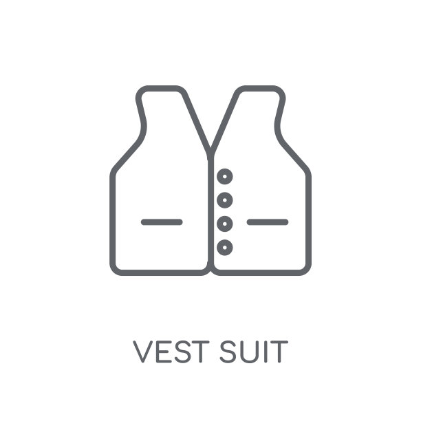 马甲西装线性图标。现代轮廓马甲西装标志概念上的白色背景从豪华系列图片下载