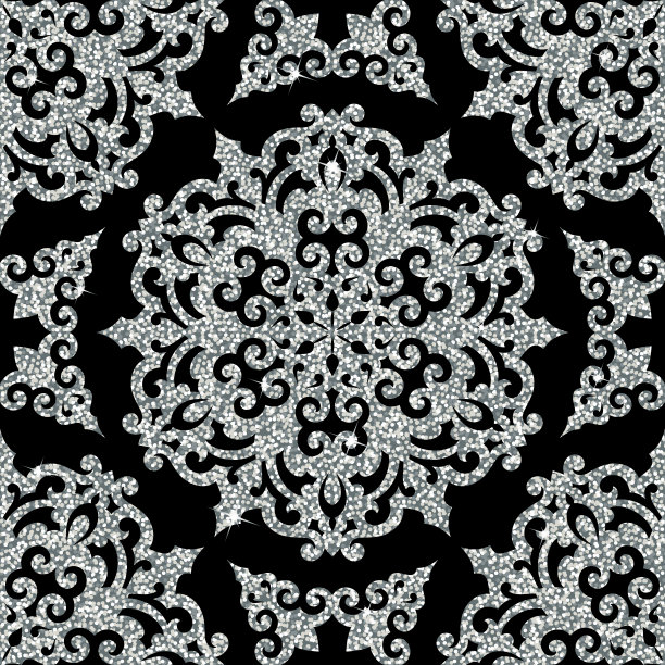 无缝的矢量模式。传统的亚洲装饰动机。无缝背景从东方银色装饰，时尚的现代壁纸或纺织品。优雅奢华的瓷砖设计图片下载