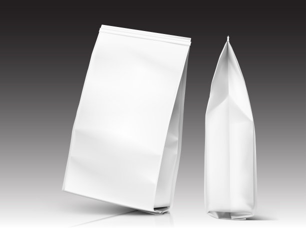 食物袋模型。正面和侧视图。图片下载
