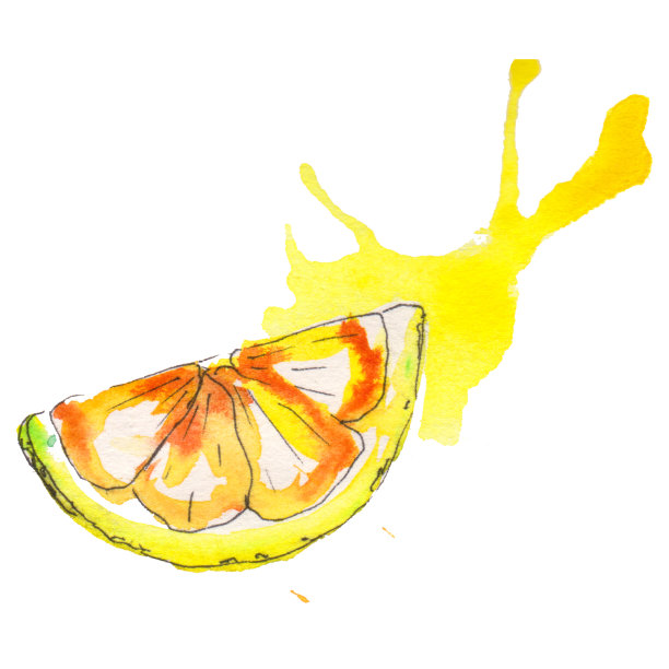 水彩手绘柠檬汁孤立的白色背景图片下载