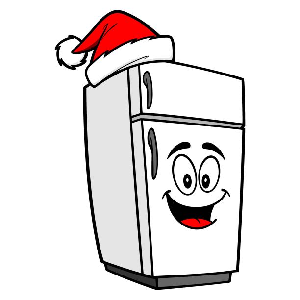 戴圣诞帽的冰箱吉祥物图片下载