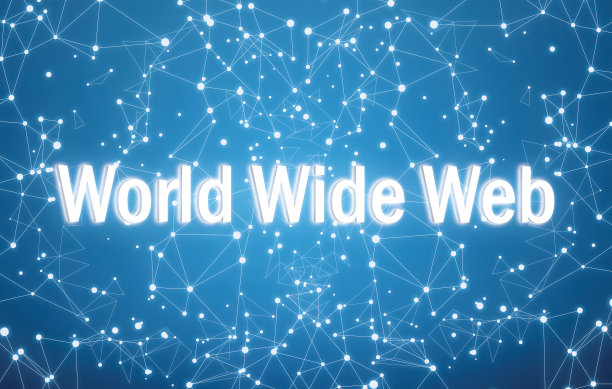 万维网上的数字接口和蓝色网络背景图片下载