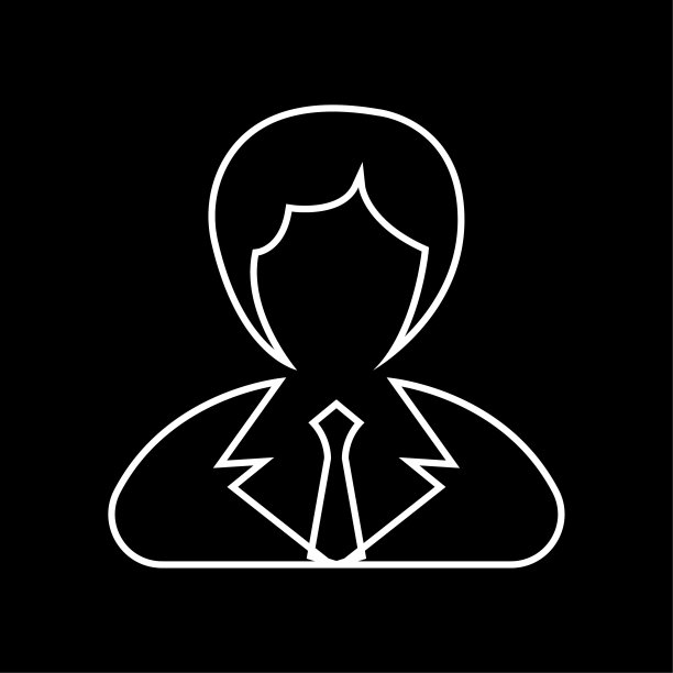 商业女性线条艺术图标白矢量。商业女孩头像头像图片线艺术图标图片下载