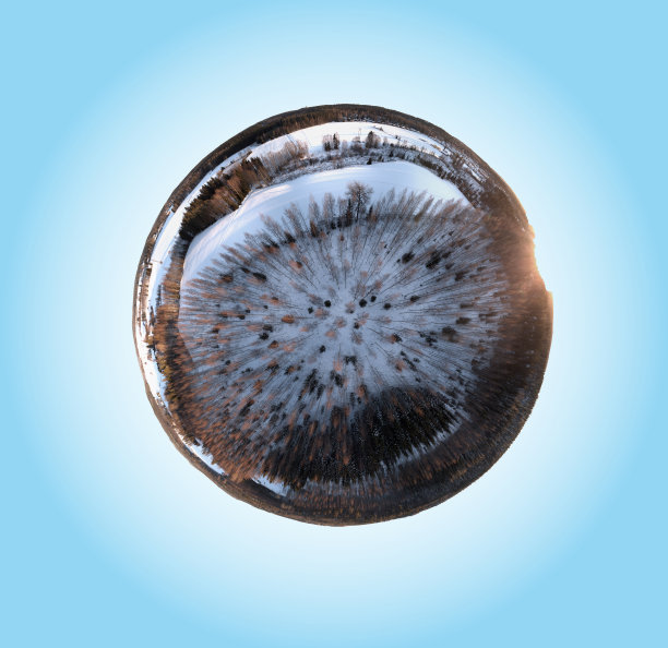 迷你行星全景雪域森林图片下载