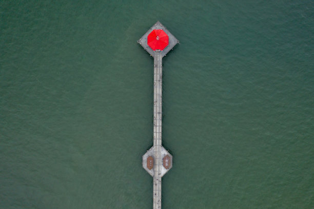 航拍曼哈顿海滩码头，加利福尼亚图片下载