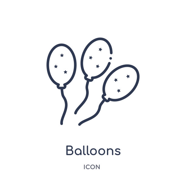 线性气球图标从巴西轮廓收集。细线气球矢量隔离在白色背景上。气球潮流插画图片下载