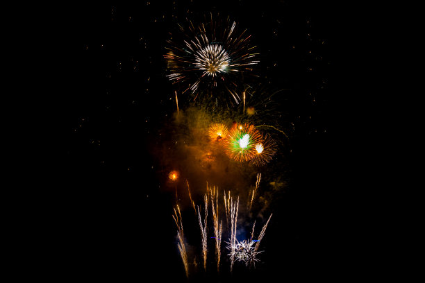 五彩缤纷的烟花喜庆新年快乐图片下载