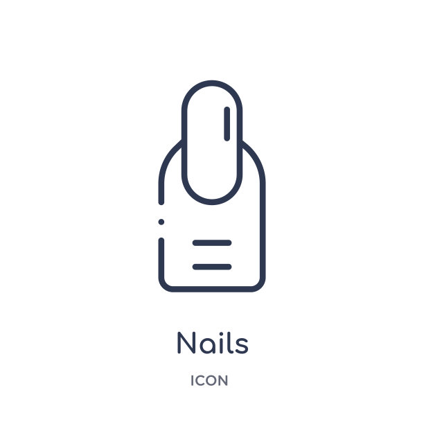 线性钉子图标从业务大纲集合。细线指甲图标孤立在白色背景。指甲潮流插画图片下载