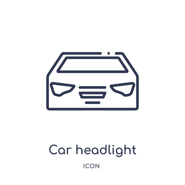 线性汽车大灯图标从汽车零件轮廓集合。细线汽车前灯矢量隔离在白色背景上。汽车大灯新潮的插图图片下载