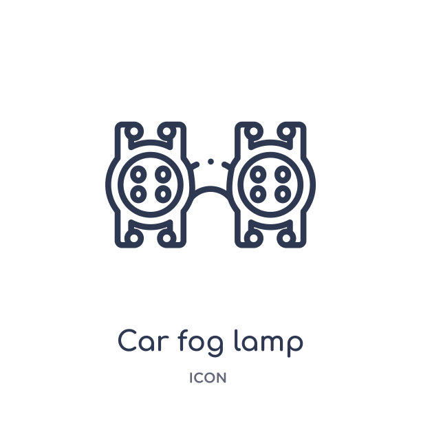 线性汽车雾灯图标从汽车零件轮廓集合。细线汽车雾灯矢量隔离在白色背景上。汽车雾灯新潮插画图片下载