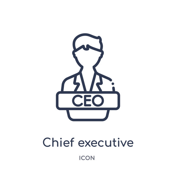 线性首席执行官图标从业务大纲收集。单线首席执行官图标孤立在白色背景。首席执行官时尚插图图片下载