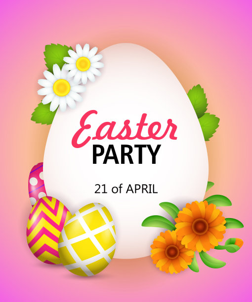 复活节派对，四月二十一日用鸡蛋刻字图片下载