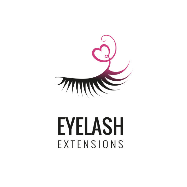 心形设计的睫毛延伸。矢量插图。图片下载