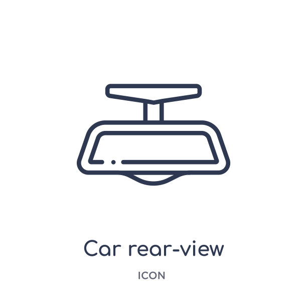 线性汽车后视镜图标从汽车零件轮廓集合。细线汽车后视镜矢量隔离在白色背景上。汽车后视镜新潮插图图片下载