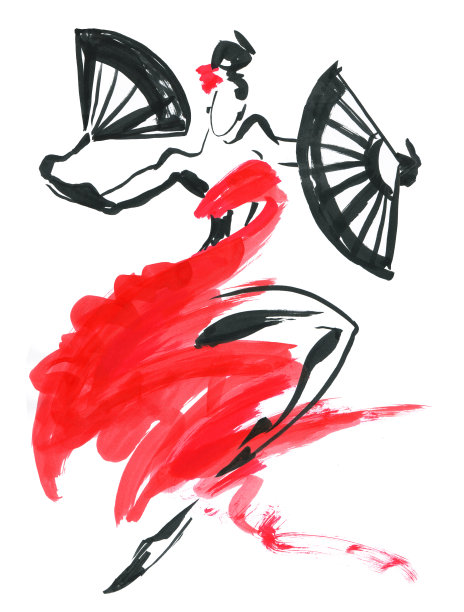 弗拉门戈。美丽的女人跳舞图片下载