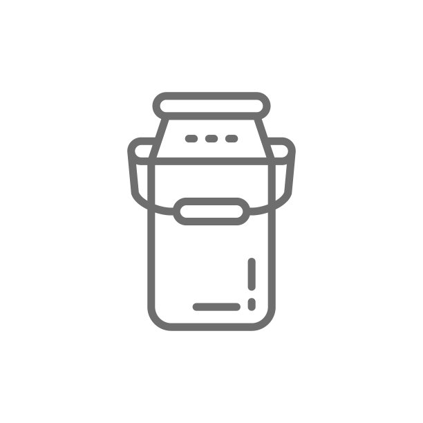 罐头容器为牛奶线图标。白色背景隔离图片下载