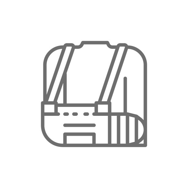 断臂，绷带，受伤的人线图标。图片下载