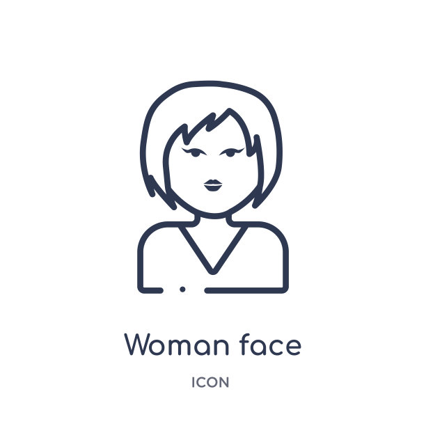 线性女人的脸图标从美丽的轮廓收集。细线女子面部矢量隔离在白色背景上。女人脸潮流插画图片下载
