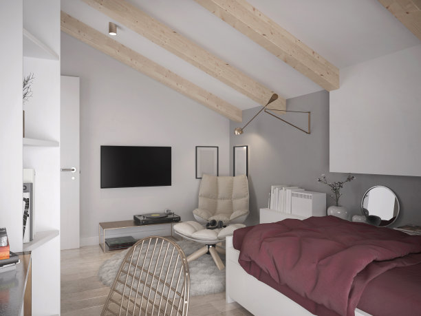 现代和美丽的少女卧室室内图片下载