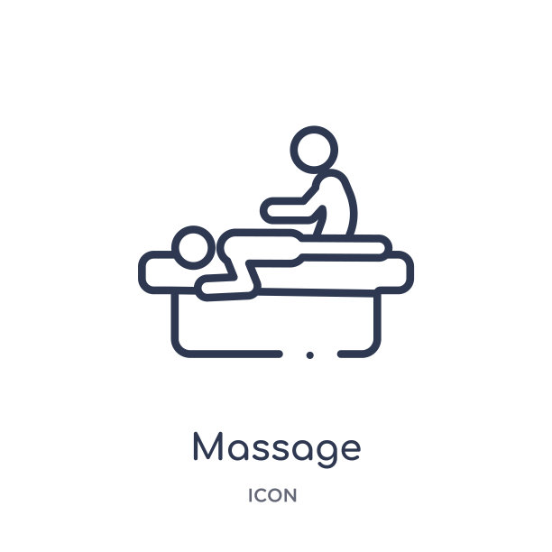 线性按摩图标从美容轮廓系列。细线按摩矢量孤立的白色背景。按摩时尚插图图片下载