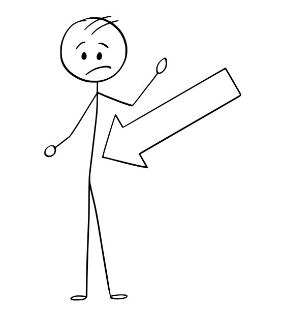 大箭头指着男人的腹部图片下载