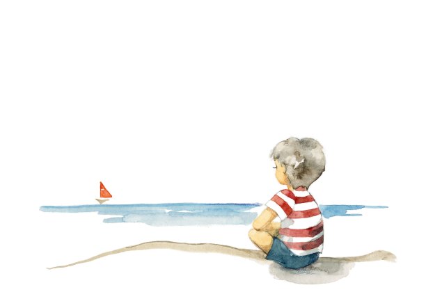 男孩和海图片下载