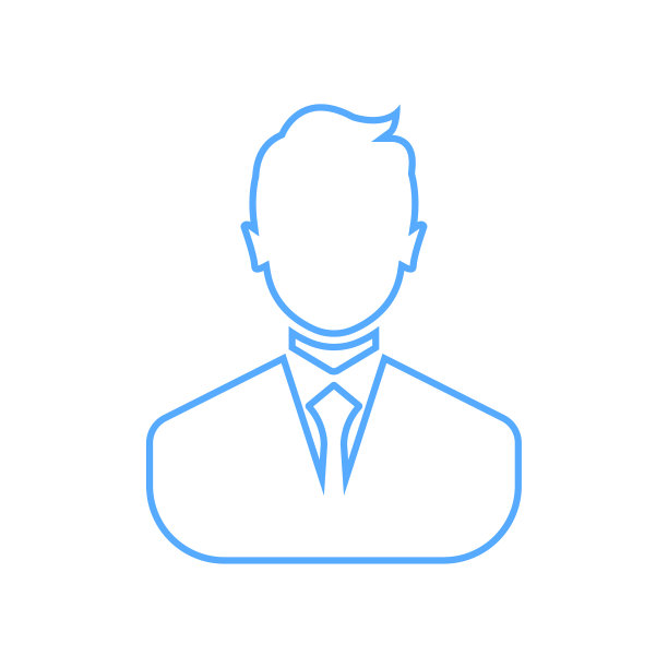 商人线性图标蓝色矢量。商人头像头像图片线艺术图标图片下载