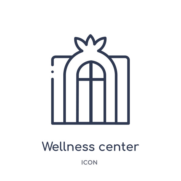 线性健康中心图标从建筑轮廓集合。细线健康中心图标孤立的白色背景。健康中心潮流插画图片下载