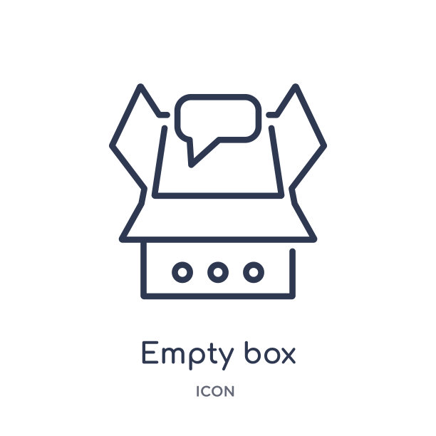 业务大纲集合中的线性空框图标。细线空框图标隔离在白色背景上。空盒潮流插画图片下载