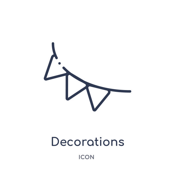 来自建筑轮廓集的线性装饰图标。细线装饰图标孤立的白色背景。装饰时尚插图图片下载