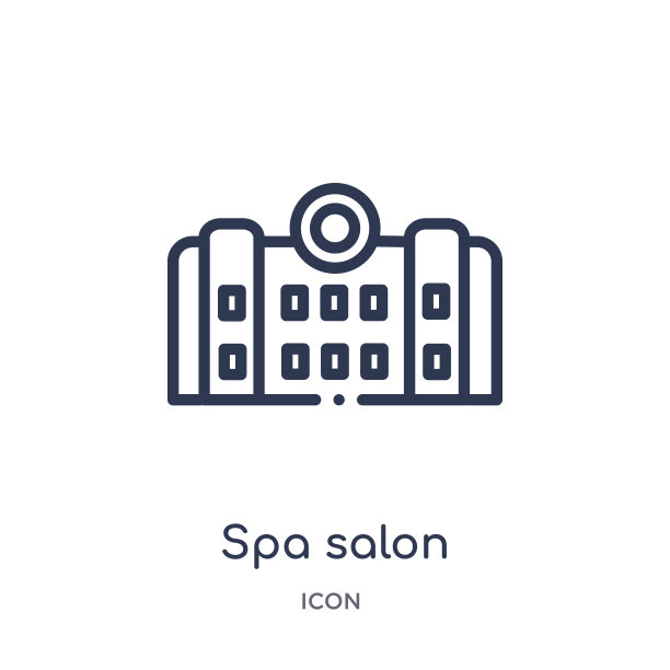 线性水疗沙龙图标从建筑轮廓集合。细线水疗沙龙图标孤立的白色背景。Spa沙龙潮流插画图片下载