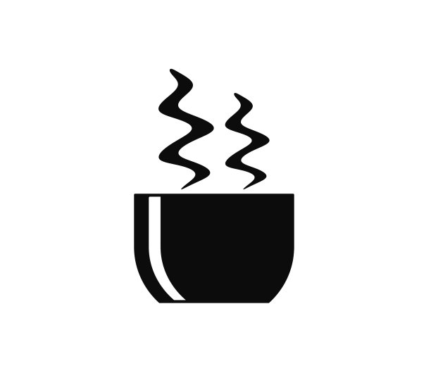 热菜图标，锅用蒸汽，平底风格图片下载