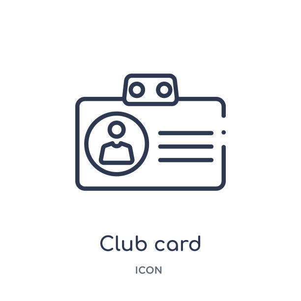 线性俱乐部卡图标从业务大纲集合。细线俱乐部卡图标孤立在白色的背景。俱乐部名片时尚插画图片下载