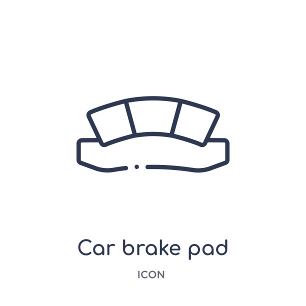 线性汽车刹车片图标从汽车零件轮廓收集。细线汽车刹车片矢量隔离在白色背景上。汽车刹车片潮流插图图片下载