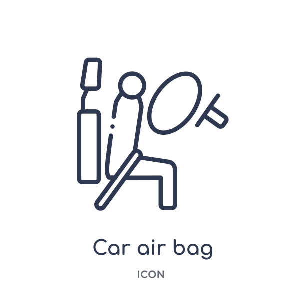 线性汽车安全气囊图标从汽车零件轮廓集合。细线汽车安全气囊矢量隔离在白色背景上。汽车安全气囊新潮插图图片下载