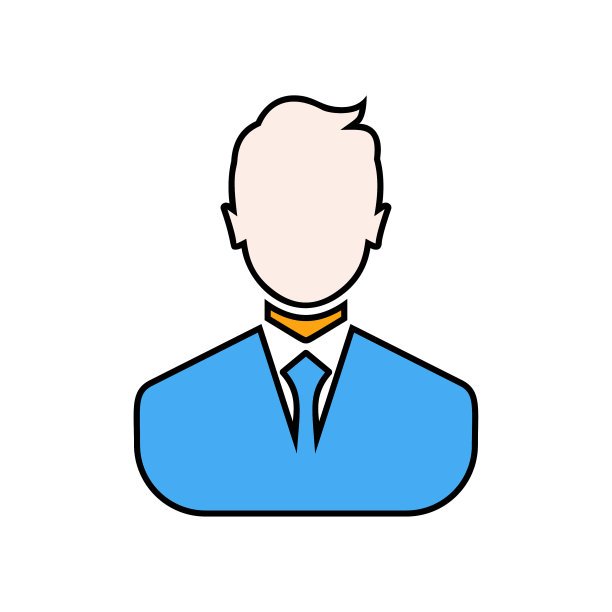 商人线性填充图标-矢量。商人头像头像图片线艺术彩色图标图片下载