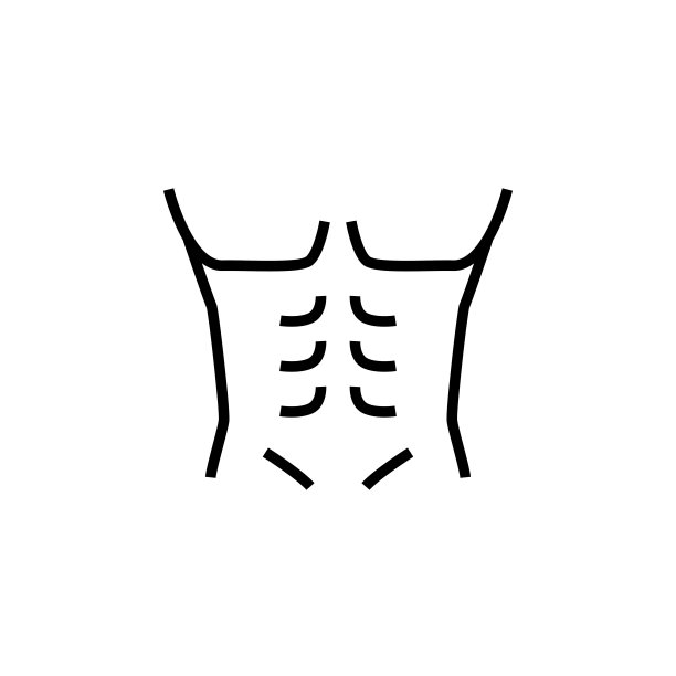 肌肉男的身体图标。男子健美运动员插图。简单的单线矢量图形。图片下载